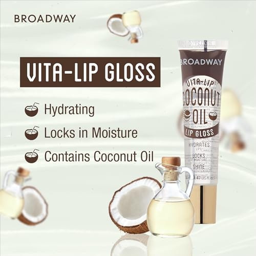 Ruby Kisses Broadway Vita-Lip Clear Lip Gloss (3 Pack Mango Butter Rosehip Coconut Oil) Ultra-Hydrating & Soothing Formula With Vitamin Oils High-Shine Non-Sticky Finish Healing Lip Balm