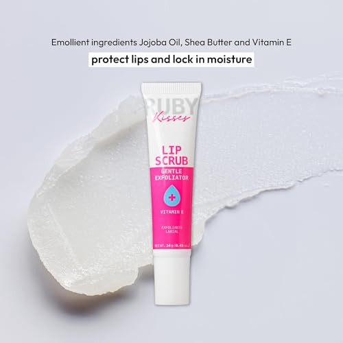 Ruby Kisses Value Lip Care Travel Kit With Rosehip Oil Clear Lip Gloss High Shine Plumping Gloss Pink Lip Oil Booster Exfoliating Lip Scrub Hydrating Intensive Lip Mask + Holographic Makeup Bag