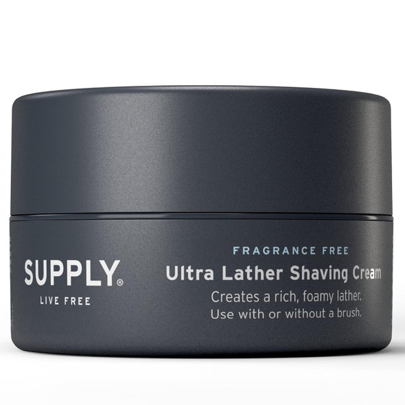 Supply Ultra Lather Shaving Cream Sandalwood & Cedar - Hypoallergenic Formula For Men - 3.4 Oz Jar - Naturally Soothes And Protects Guards Against Razor Burn And Irritation