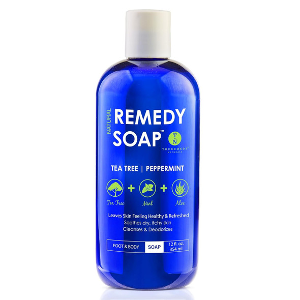 Truremedy Naturals Tea Tree Oil & Lemongrass Body Wash 12 Oz Natural Antifungal Shower Gel For Skin Irritations Organic Oils No Sulfates Refreshing Moisturizing Soap For Men & Women