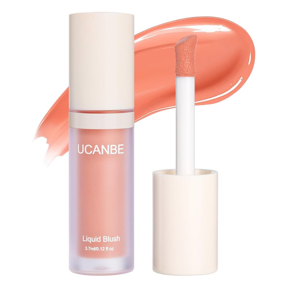 Ucanbe Liquid Shimmer Blush Makeup For Cheeks Highly Pigmented Long Lasting Anti-Scratch Natural-Looking Daily Use Makeup Blush Suitable For Women Girls (01 Pink)