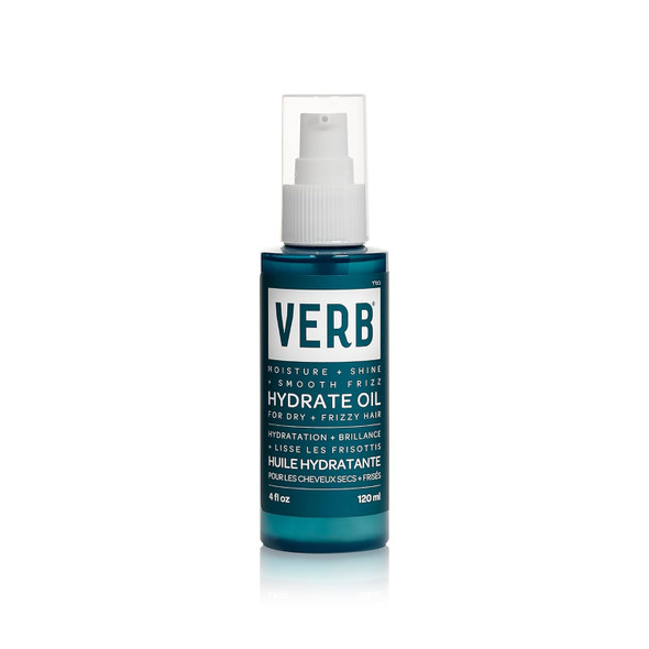 Verb Hydrate Oil - Add Moisture -Increases Shine - Smooth Frizz - Heat Protection For Dry + Frizzy Hair - Amber + Warm Jasmine Scent