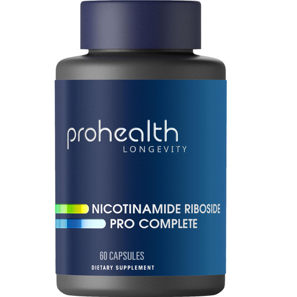 ProHealth Nicotinamide Riboside Pro Complete | 60 Capsules | Comprehensive NAD+ Support | 500mg Nicotinamide Riboside + 500mg Trans-Resveratrol + 100mg TMG Per Serving | USA Manufactured Lab-Tested