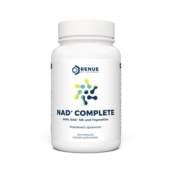 Renue By Science NAD+ Complete | 120 Liposomal NAD Supplement Capsules with NMN, NR & Trigonelline - 310mg NMN & 160mg NAD per Serving | Bioavailable Formula for Increased Absorption | Made in the USA