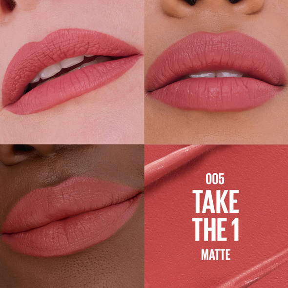 MAYBELLINE Serum Lipstick Hydrating Lip Makeup with 8HRs of Lip Plumping Moisture with Hyaluronic Acid + Oil Blend Take The 1