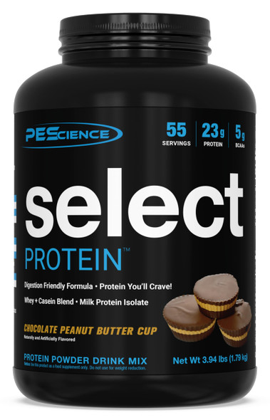 PEScience Select Protein Powder, Whey and Casein Blend, Lean Protein Powder for Women and Men, Low Calorie, Low Carb, Keto Friendly, Gluten Free, Chocolate Peanut Butter Cup - 55 Servings