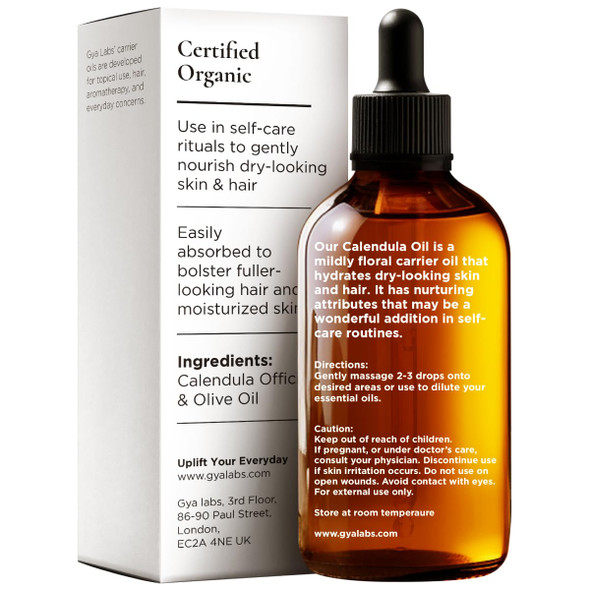 Gya Labs Calendula Oil - 1 Fl Oz - Carrier Oil for Hair, Skin, Face, Scalp & Body Massage