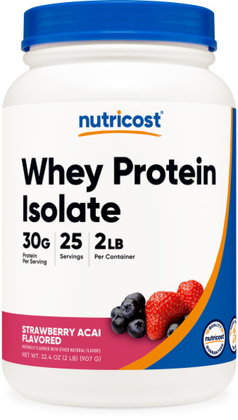 Nutricost Whey Protein Isolate (Strawberry Acai 2 Pounds)