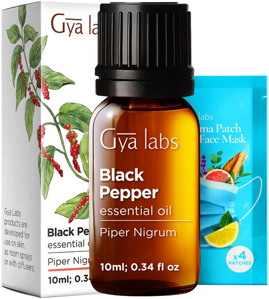 Gya Labs Black Pepper Essential Oil - 0.34 Fl Oz - for Hair Skin Diffuser Aromatherapy & DIY Candle Making Scent