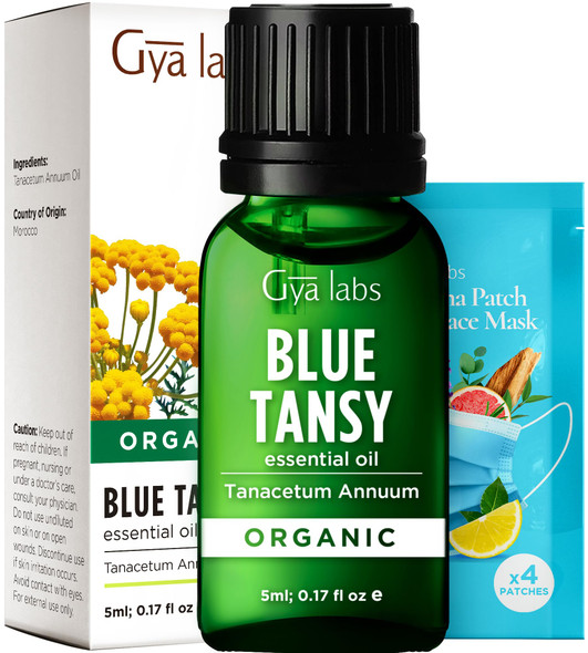 Gya Labs Blue Tansy Essential Oil - 0.17 Fl Oz - for Hair Skin Diffuser Aromatherapy & DIY Candle Making Scent