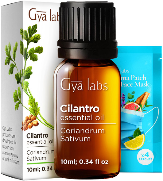 Gya Labs Cilantro Essential Oil - 0.34 Fl Oz - for Hair Skin Diffuser Aromatherapy & DIY Candle Making Scent