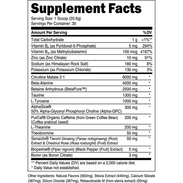 Transparent labs Bulk Pre-Workout - White Cherry - 30 Servings