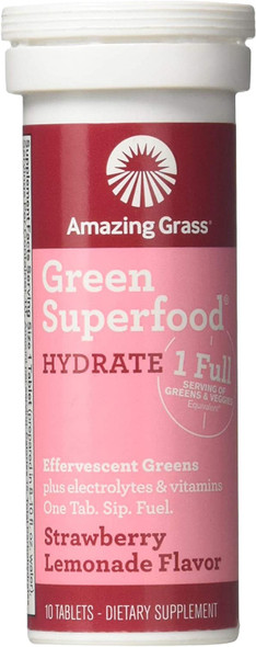 Amazing Grass Strawberry Lemon Hydrate Green Superfood, 10 CT