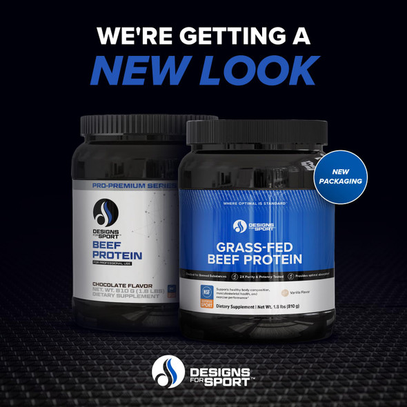 Designs for Sport Beef Protein Powder - NSF Certified for Sport Hydrolyzed Protein - Highly Absorbable with Amino Acids & Collagen Precursors - Bone Broth Protein for Athletes (Vanilla 30 Servings)