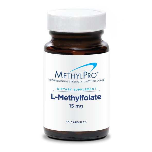 MethylPro 15mg L-Methylfolate (60 Capsules) - Professional Strength Active Methylfolate 5-MTHF Supplement for Mood Brain Health + Immune Support Non-GMO + Gluten-Free with No Fillers