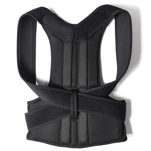 OIMG Posture Corrector for Men and Women Back Posture Brace Clavicle Support Stop Slouching and Hunching Adjustable Back Trainer - Black - Size: L