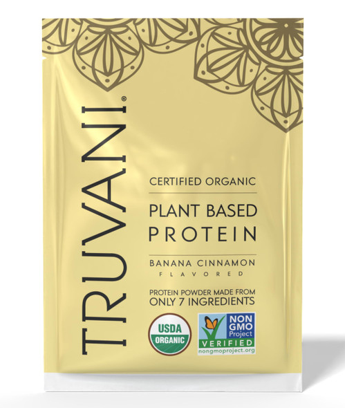 Truvani Vegan Pea Protein Powder | Banana Cinnamon | 20g Organic Plant Based Protein | 1 Serving | Keto | Gluten & Dairy Free | Low Carb | No Added Sugar