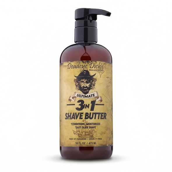 DeadeyeDick's 3-in-1 Shave Butter | Natural Shave Cream for Face Head & Body | Gentle  Non-Irritating Formula for All Skin Types | 16 FL OZ