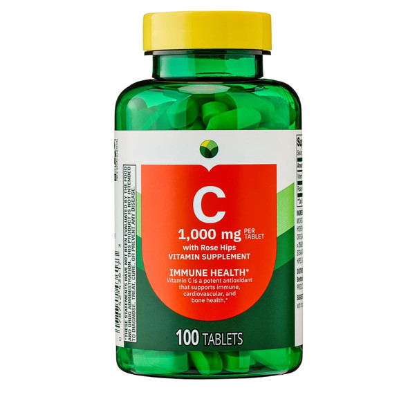 KP+ Vitamin C 1000 mg with Rose Hips | Immune Support Vitamin C Tablets | Antioxidant Support Supplement | 100 Tablets | Pack of 1