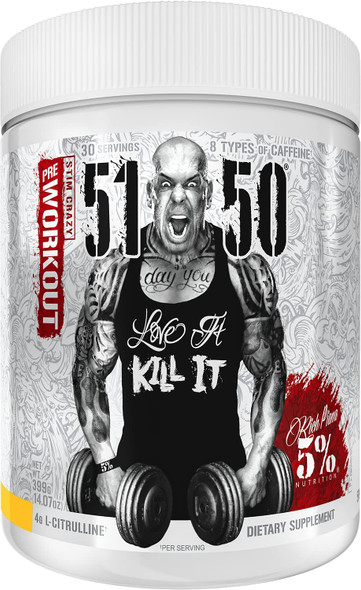 Rich Piana 5% Nutrition Bundle | 5150 High Stim Pre-Workout (Tropical Rage) + FasF Stim-Free Nitric Oxide Booster Pre-Workout (Beach Blast))