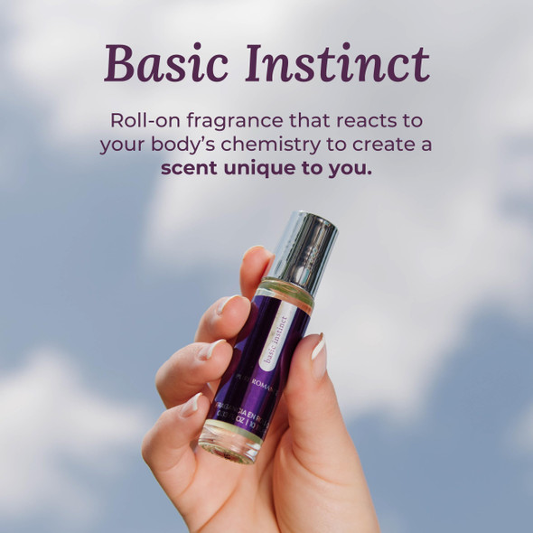 Pure Romance - Basic Instinct Roll On Perfume (0.35 fl oz) - Perfumes for Women or Men - Personal Scent - Long-Lasting - Travel Size - Wellness & Self Care