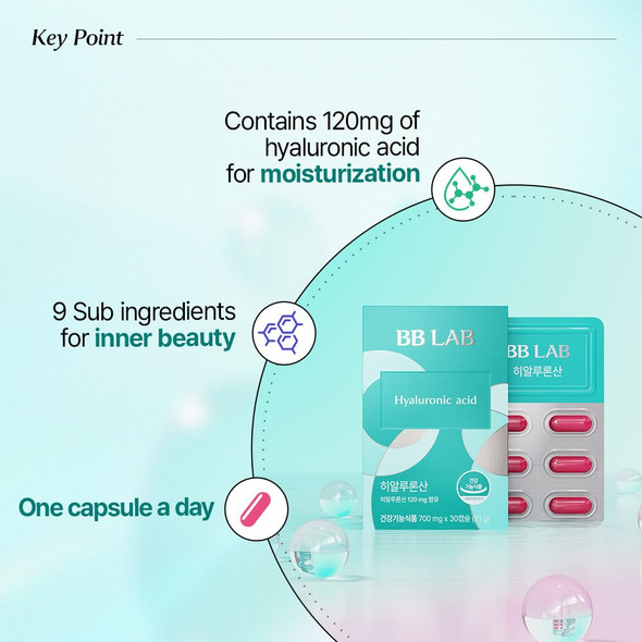 BB LAB Hyaluronic Acid Supplement Korea Hyaluronic Acid 120mg Skin Hydration Moisture Support Fast Absorption Capsule Type