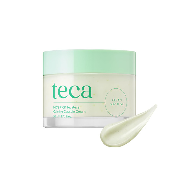 Tecateca Calming Capsule Cream 50ml Popping TECA Capsules with Centella Asiatica Extract Panthenol & Triple Hyaluronic Acid for Soothing Hydration & Sensitive Skin Korean Skincare Moisturizer