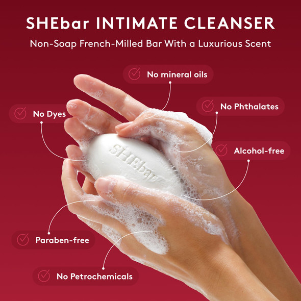 Joylux - SHEbar Feminine Cleansing Bar Yoni Bar pH-Balanced Formula Clean & Gentle Ingredients Velvety Texture Light Mandarin Scent Rich in Essential Oils (3.2oz)