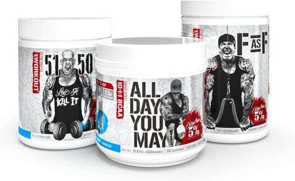 Rich Piana 5% Nutrition GYO Triple Stack | 5150 + FasF + AllDayYouMay (Select Your Flavors)