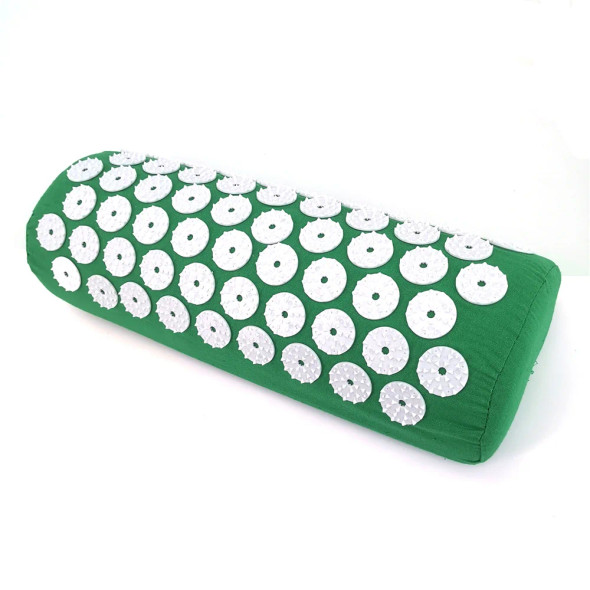 macroupta Massager Cushion Massage Yoga Mat Acupressure Relieve Pain Stress Back Body Pain Spike Mat Acupuncture Mat and Pillow Set - Pillow-Green
