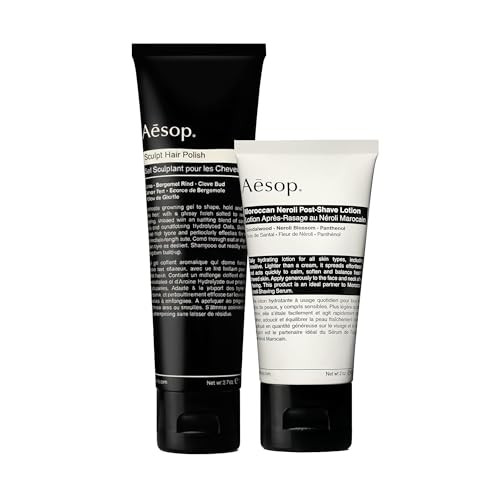 Aesop Grooming Kit - Sculpt Hair Polish & Moroccan Neroli Post-Shave Lotion | Paraben Cruelty-Free & Vegan | 3.4 Oz + 2 Oz