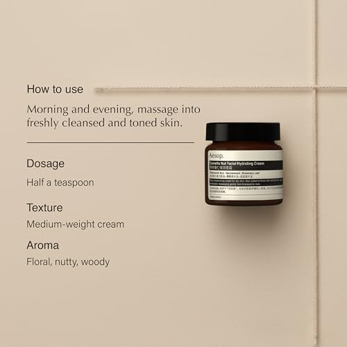Aesop Camellia Nut Facial Hydrating Cream | Daily Moisturizer For Dry And Sensitive Skin | Provides Immediate Relief From Dryness | Blend Of Nut And Plant Extracts | 2.1 Oz / 60Ml