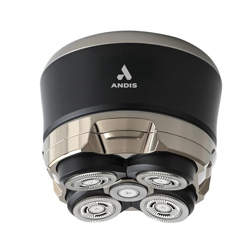 Andis 562927 Head Shaver For Skull Waterproof Wet/Dry Rotary Shaver 5 Floating Shaving Head Handheld Black