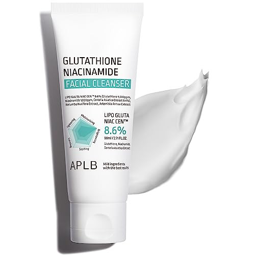 Aplb Glutathione Niacinamide Facial Cleanser | Lipo Gluta Niac Cen 8.6% 2.71 Fl.Oz/Korean Skincare Cares For Tighten Pores & Sebum Long Lasting Nourishment And Deep Moisture For Soft Skin