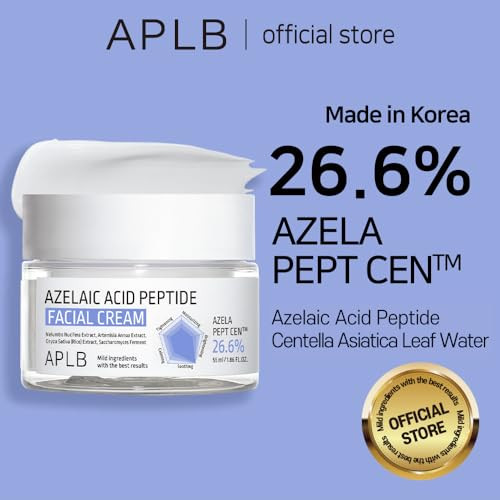 Aplb Azelaic Acid Peptide Facial Cream | Azela Pept Cen 26.6% 1.86 Fl.Oz/Korean Skincare Acne Care Pore Care Improve Skin Elasticity Sensitive Skin Revitalize For Gentle And Improve Skin Texture
