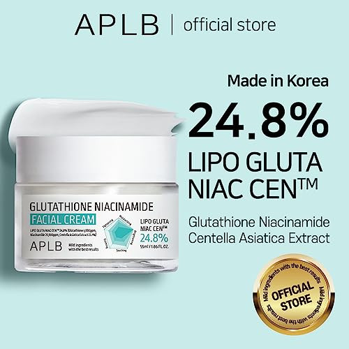 Aplb Glutathione Niacinamide Facial Cream | Lipo Gluta Niac Cen 24.8% 1.86 Fl.Oz/Korean Skincare Deep Hydration Niacinamide Improve Skin Elasticity Improve Skin Texture