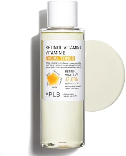 Aplb Retinol Vitamin C Vitamin E Facial Toner | Retinol Vita Cen 12.0% 5.41 Fl.Oz/Korean Skincare Replenishing Moisture Revitalize For Gentle And Improve Skin Texture Through Retinol