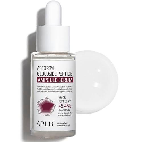 Aplb Ascorbyl Glucoside Peptide Ampoule Serum | Ascor Pept Cen 45.4% 1.35 Fl.Oz/Korean Skincare Wrinkle Care Elasticity Care Improve Skin Texture Helps With Skin Discoloration