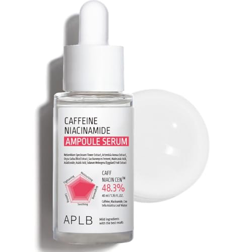 Aplb Caffeine Niacinamide Ampoule Serum | Caff Niacin Cen 48.3% 1.35 Fl.Oz/Korean Skincare Pore Care Deep Hydration & Soothing Elasticity Care
