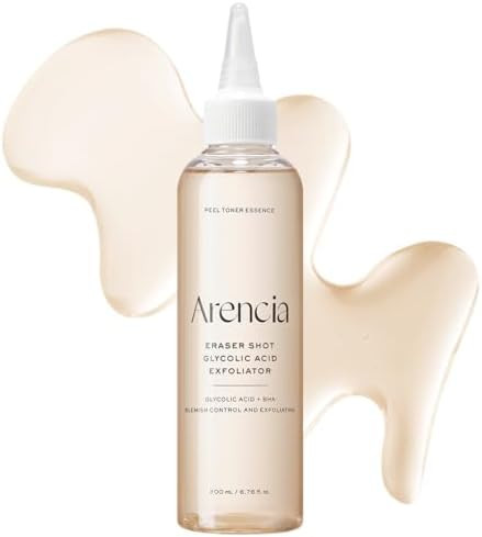 Arencia Erasor Shot Glycolic Acid 10% + Bha Exfoliating Toner Aha Liquid Exfoliant For Skin Texture & Pore Care Hydrating & Smoothing Formula 200Ml / 6.76 Fl Oz