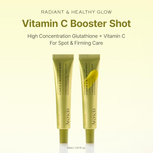Arencia Vitamin C Booster Shot Serum With Glutathione Niacinamide And Vitamin E For Dark Spot Care Fine Lines & Wrinkles Skin Korean Skincare 30Ml/1.01 Fl.Oz (Pack Of 2)