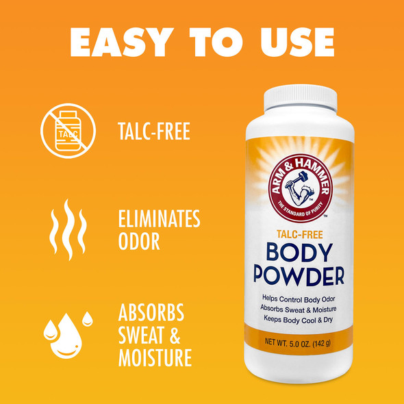 Arm & Hammer Talc-Free Body Powder For Body Odor Sweat & Moisture (3 Pack)