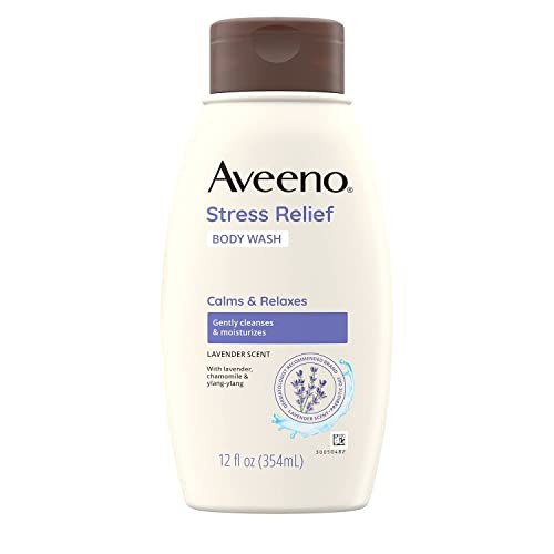 Aveeno Stress Relief Body Wash With Soothing OatLavender Chamomile & Ylang-Ylang Essential Oils Hypoallergenic Dye-Free & Soap-Free Calming Body Wash Gentle On Sensitive Skin 12 Fl. Oz(Pack Of 2)