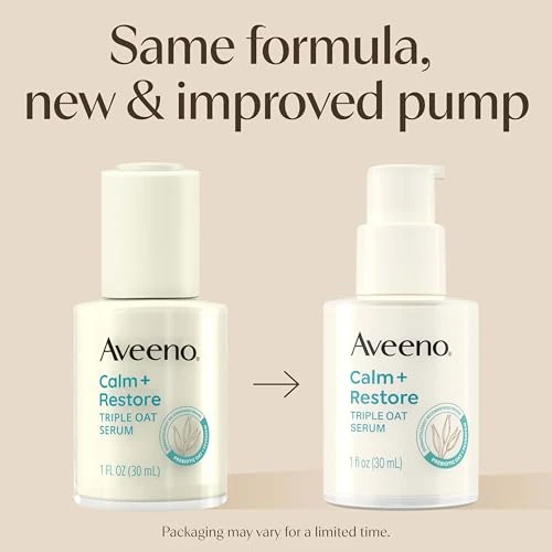 Aveeno Skin-Care Bundle For Sensitive Skin Calm + Restore Triple Oat Hydrating Facial Serum 1 Fl. Oz & Travel Size Daily Moisturizing Cream + Prebiotic Oat 0.5 Oz Fragrance Free Two Items