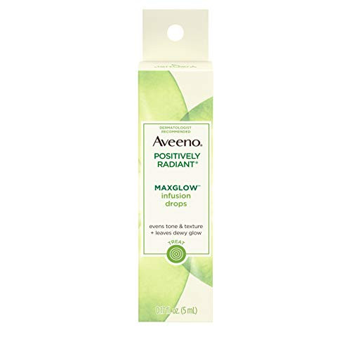 Aveeno Positively Radiant Maxglow Infusion Drops With Moisture Rich Soy & Kiwi Complex Hypoallergenic Non-Comedogenic Paraben- & Phthalate-Free Moisturizing Facial Serum 0.17 Fl. Oz