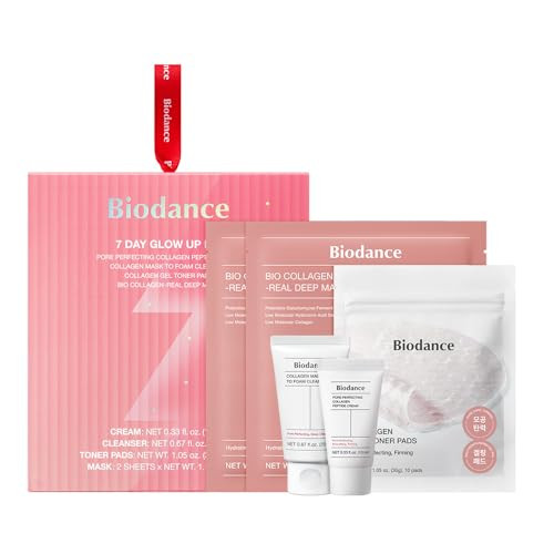 Biodance 7 Day Glow Up Kit: Collagen Set For -Skin Korean Skin Care With Cleanser Toner Pads Moisturizer Gel Masks All-In-One Skin Care Set Mothers Day s