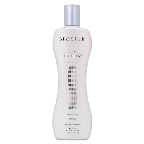 Biosilk Silk Therapy Shampoo Gentle Hair Cleanser Delivers Healthy & Shiny Hair Great For All Hair Types Sulfate Paraben & Cruelty-Free 12 Oz