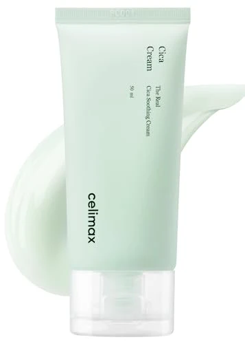 Celimax The Real Cica Soothing Cream | With Fresh Cica Extract Oil Free Hydrating Moisturizing Calming Dry Oily Combination Sensitive Skin Korean Skincare Lightweight Gel Cream 50Ml