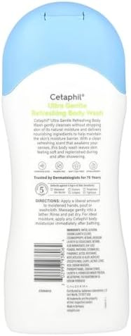 Cetaphil Ultra Gentle Body Wash Refreshing Scent 16.9 Ounce (Pack Of 3)