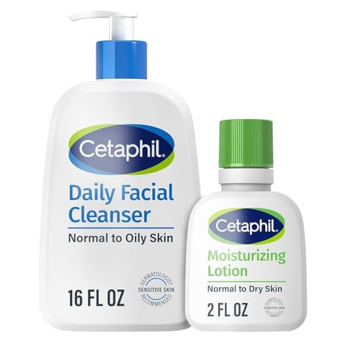 Cetaphil Daily Facial Cleanser 16Oz Moisturizing Lotion 2Oz